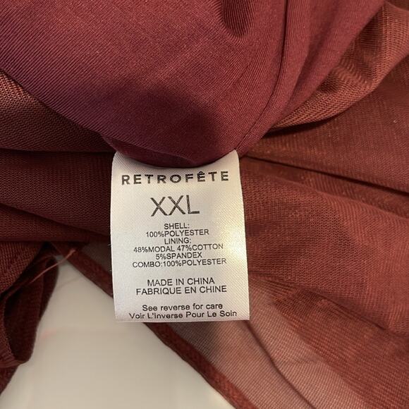 Retrofete Maisie Ruched Draped Halterneck Maxi in Port Red Size XXL - Picture 10 of 11